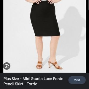 Torrid Midi Studio Luxe Ponte Pencil Skirt size 1